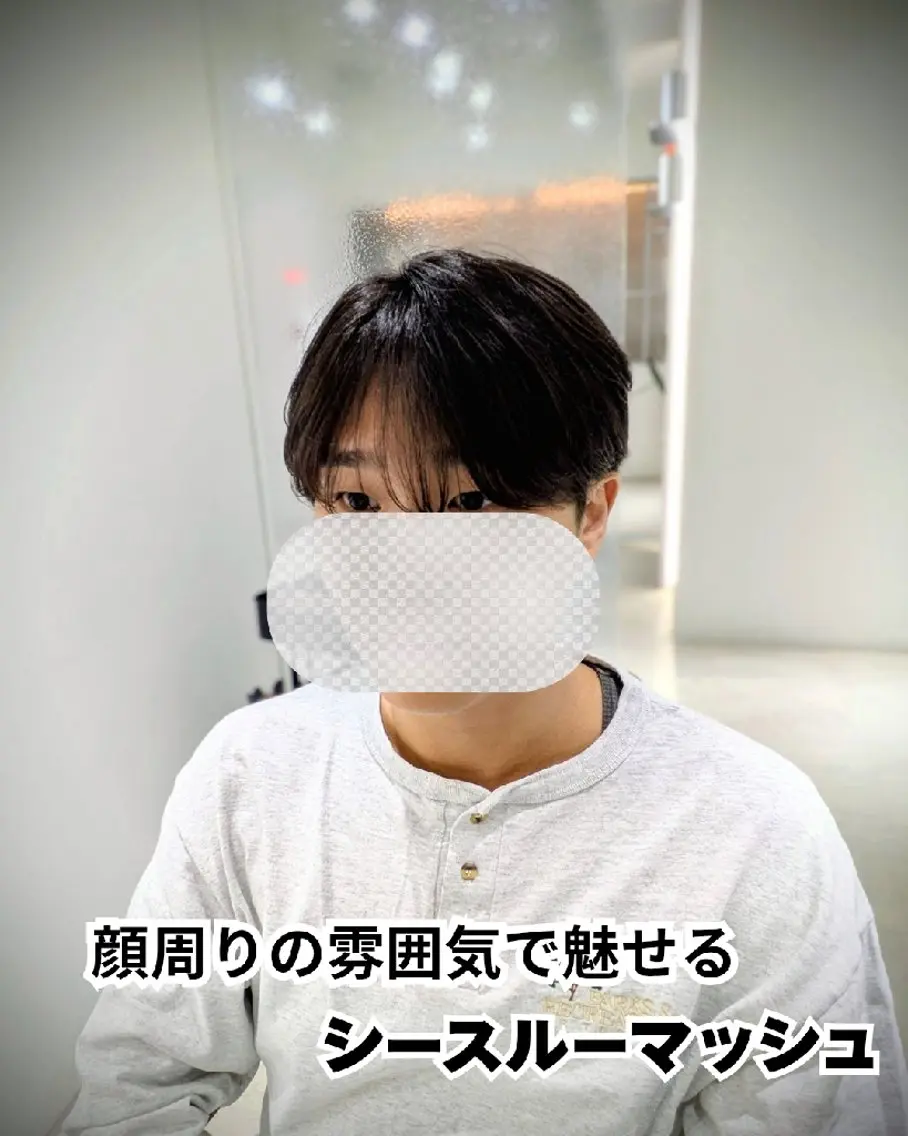 メンズ ショート メンズ韓国風 マッシュ シースルーマッシュ 顔周りカット 韓国風ヘア カット トリートメント ヘッドスパ 髪質改善/韓国メンズ カット&パーマ 猿川のヘアスタイル