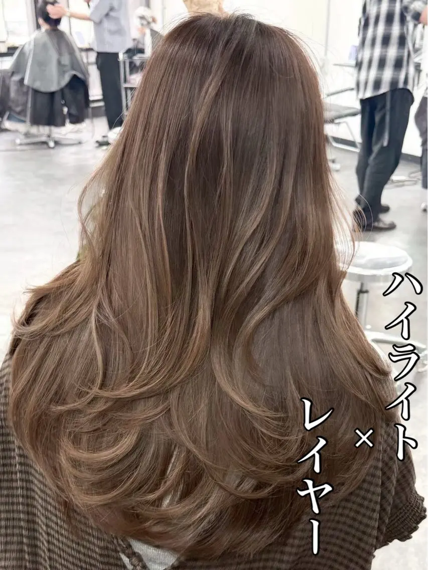 ロング カラー ハイライトカラー ハイライト レイヤーカット ヘアカラー ハイライト/レイヤー 河原町/Manatoのヘアスタイル