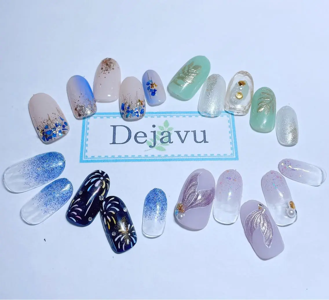 ネイル アートネイル ジェルネイル 夏ネイル Nail salon Dejavu 🌿のネイルデザイン