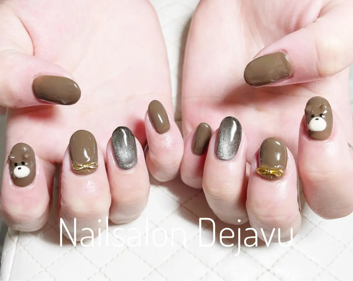 ネイル アートネイル マグネットネイル ワンカラーネイル Nail salon Dejavu 🌿のネイルデザイン