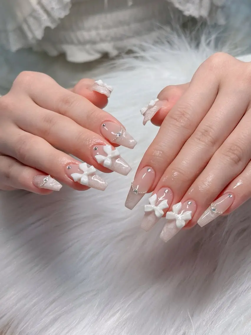 ネイル フレンチネイル ジェルネイル ガラスフレンチ ハロウィン ハート ハンドネイル H.baby Nail Salonのネイルデザイン