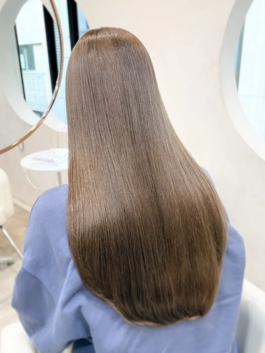 ロング カラー バレイヤージュ ベージュカラー ブリーチ ケアブリーチ ダブルカラー ヘアカラー トリートメント ミディアム/顔周り/ ベージュ🌼mayuのヘアスタイル