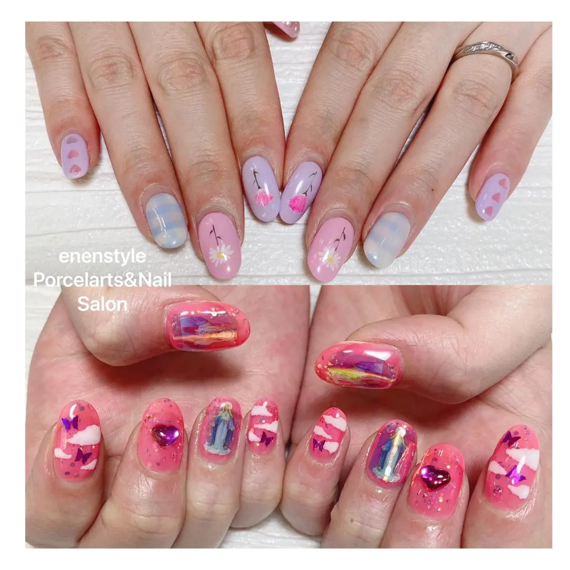 ミディアム ネイル 🐾enen style 🐾のネイルデザイン