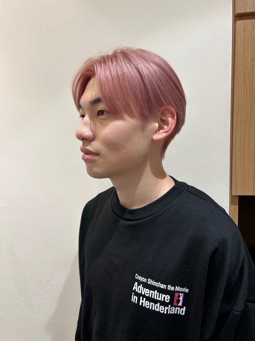 カラー メンズ ピンクカラー ぐっち ーのヘアスタイル
