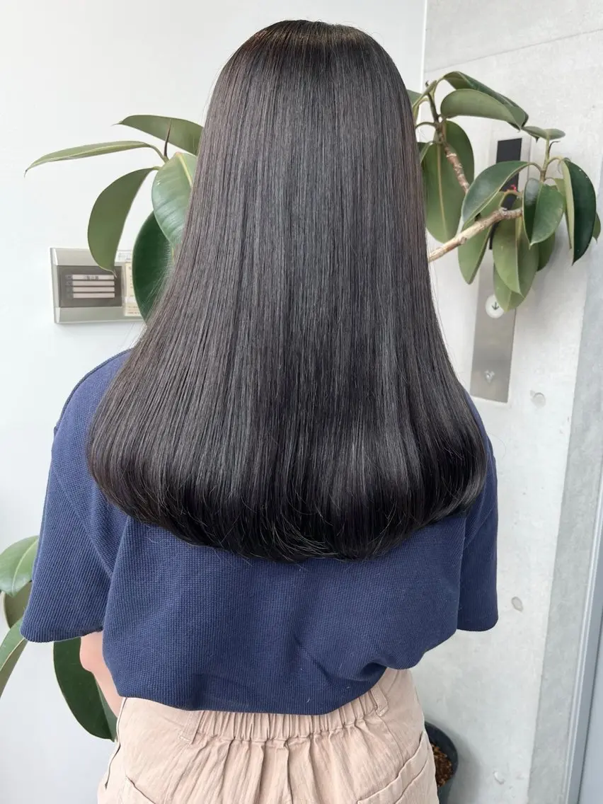ロング カラー パーマ ヘアアレンジ カット 透明感/オリーブ/ グレージュ/YUKAのヘアスタイル