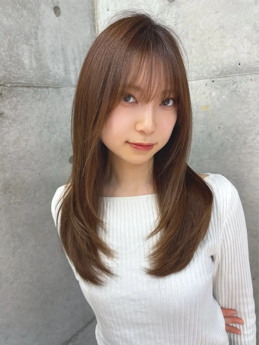 ミディアム カット 縮毛矯正 トリートメント 福岡縮毛矯正✨️ ストレート 向井和輝のヘアスタイル