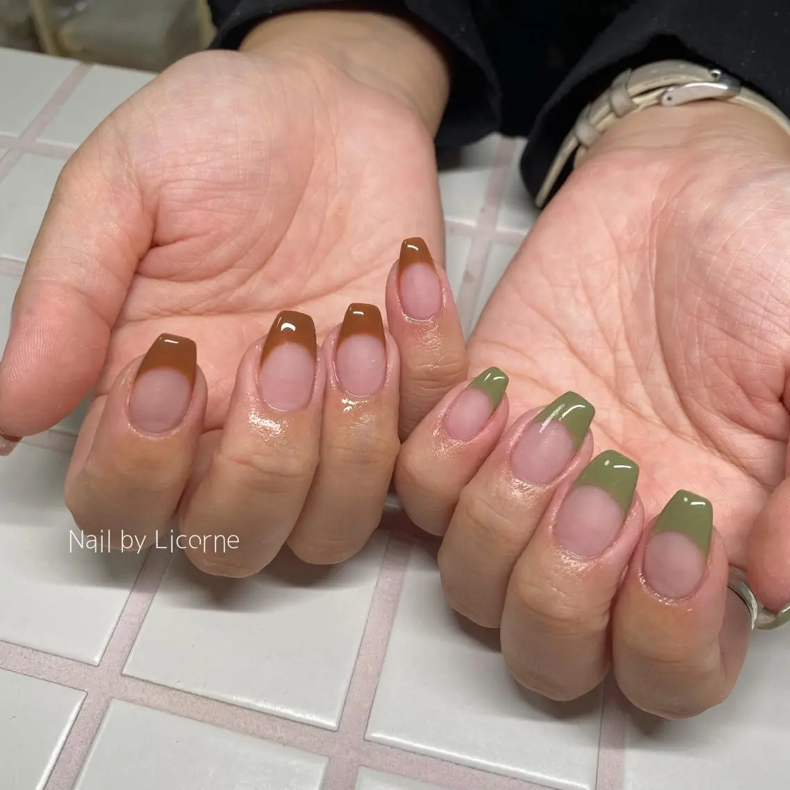 ネイル アートネイル オーロラネイル フレンチネイル 氷ネイル・うるうるネイル マグネットネイル ハンドネイル Nail by Licorneのネイルデザイン