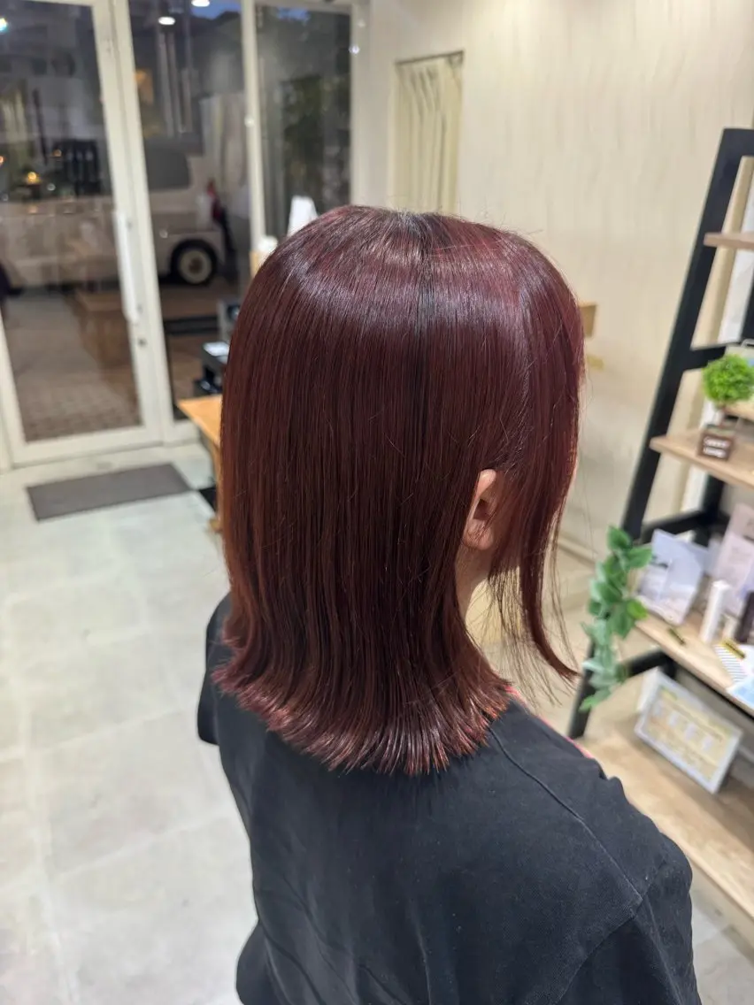 ミディアム カラー ピンクカラー カット ヘアカラー 藤田 紋芽 / 艶髪透明感カラーのヘアスタイル