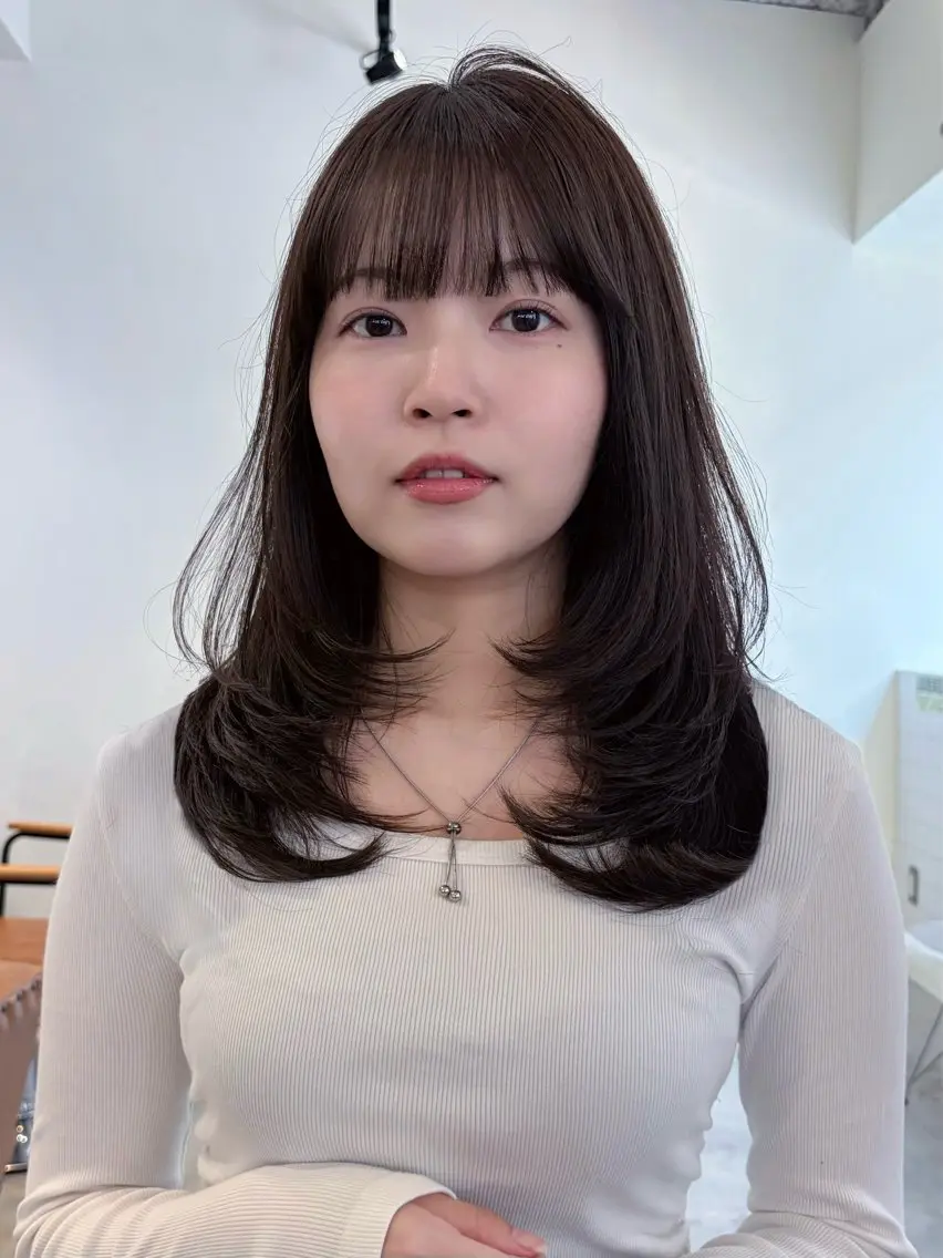ミディアム カット ヘアカラー トリートメント ボブ/レイヤー 大阪梅田/きょうかのヘアスタイル
