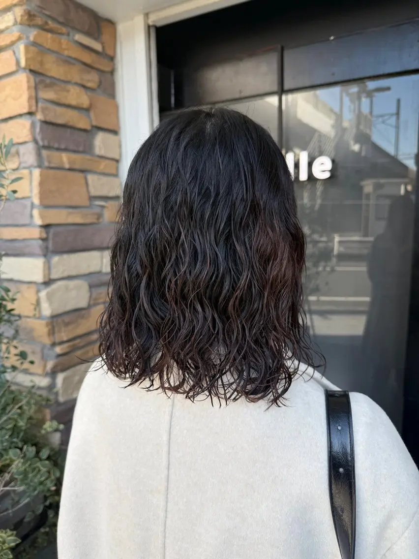 ミディアム パーマ カット パーマ トリートメント 透明感カラー/パーマ 🌀アオノのヘアスタイル