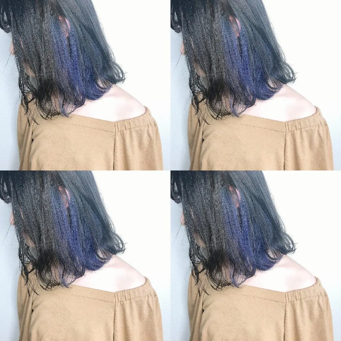 セミロング カラー ヘアアレンジ ブリーチ ブルーカラー カット ヘアカラー トリートメント 竹内啓太 ボブのヘアスタイル