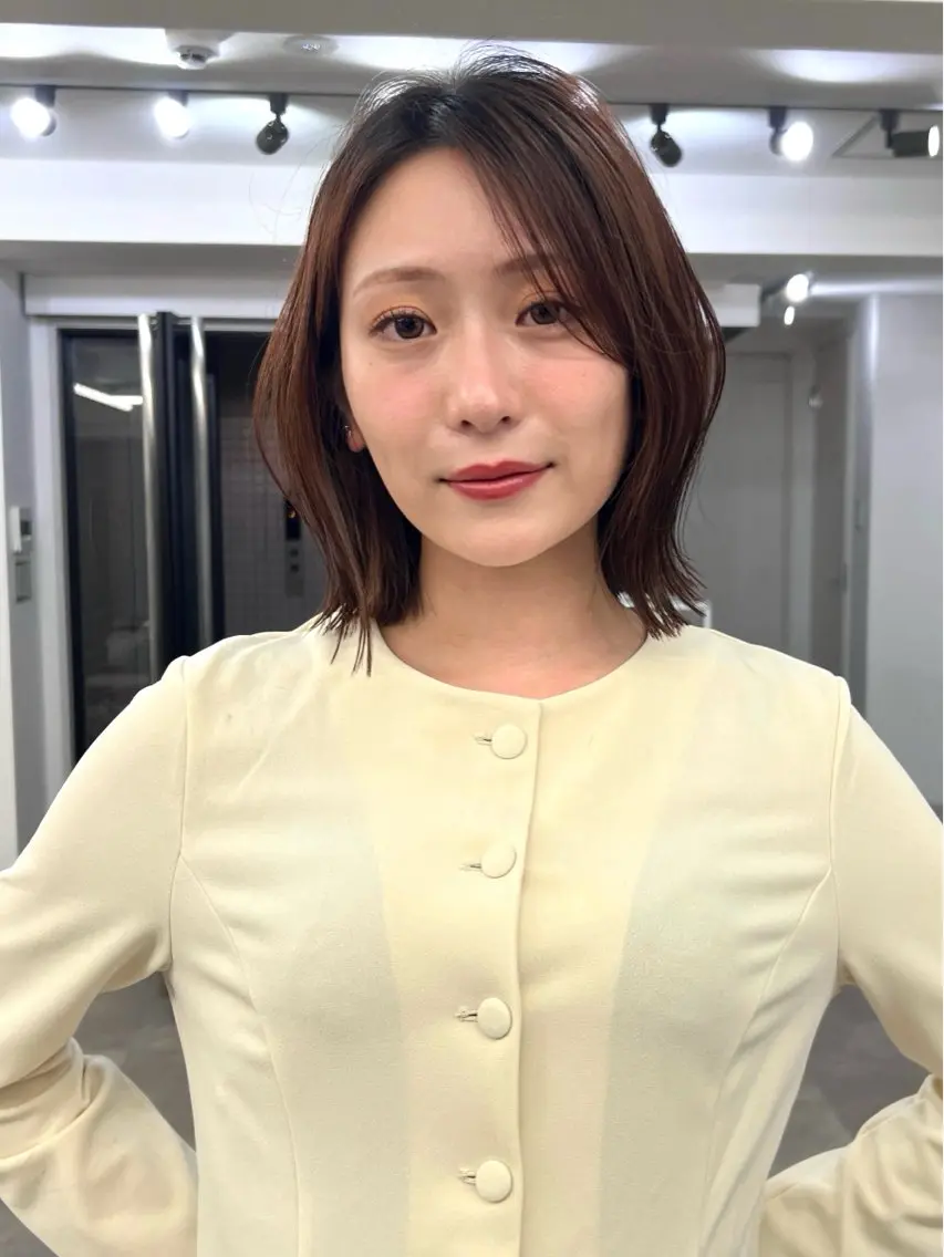 ミディアム カラー 切りっぱなしボブ ショートボブ 黒髪 ボブ タンバルモリ ショート/ ボブ/今井皓のヘアスタイル