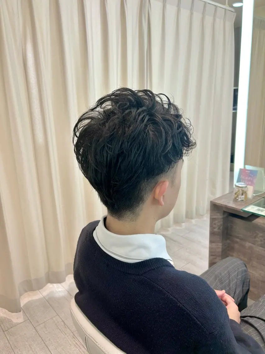 パーマ メンズ メンズパーマ カット パーマ 片瀬 結のヘアスタイル