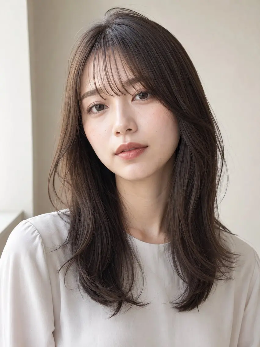 セミロング レイヤーカット カット ヘアカラー トリートメント 片山 輝のヘアスタイル