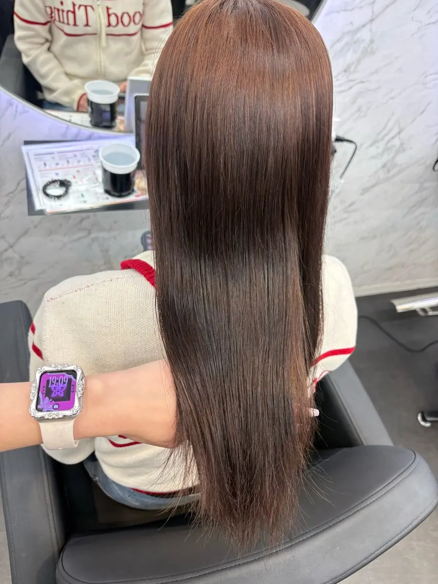 ロング カラー ブラウンカラー ココアブラウン カット ヘアカラー 韓国ヘア🎀 /♡𝓝𝓸𝓪♡のヘアスタイル