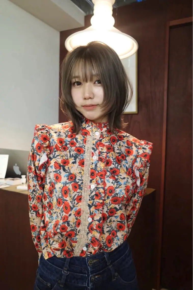 ミディアム ヘアカラー 豊田 隆人のヘアスタイル