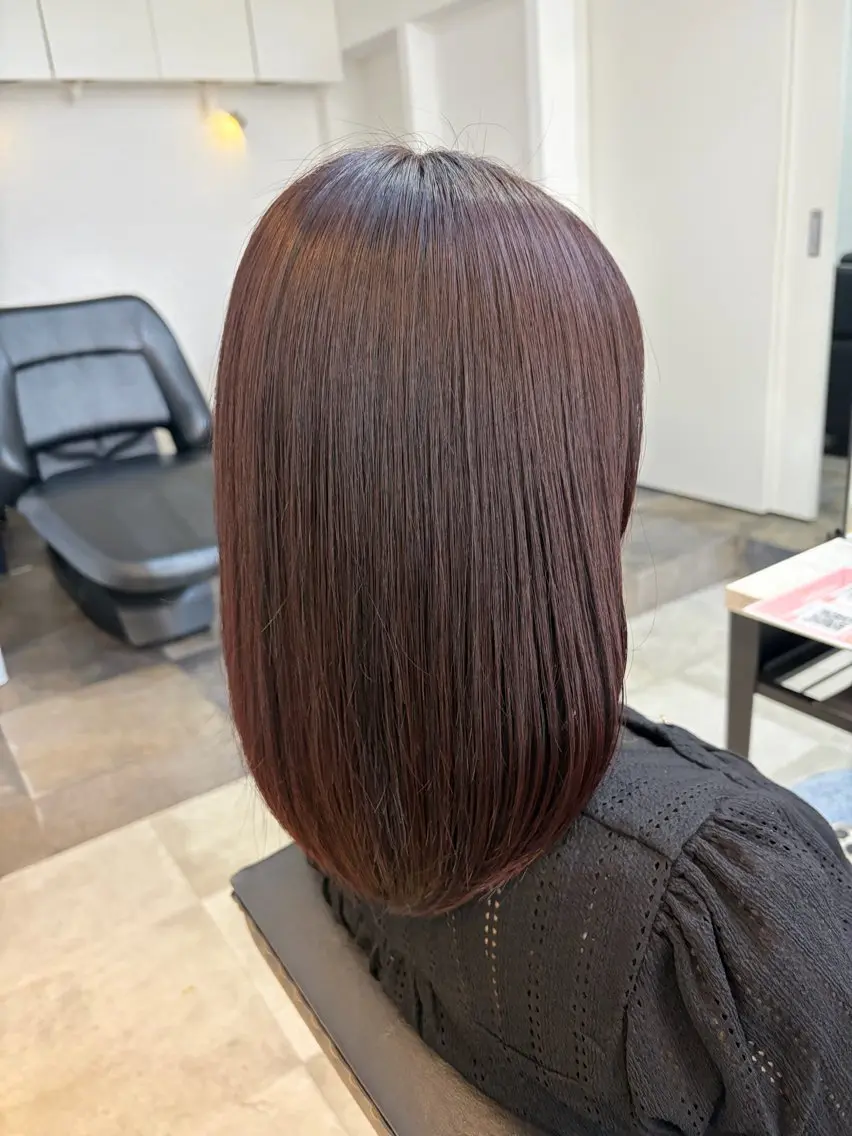 セミロング カラー 🥀韓国ヘア🥀 宮津真菜のヘアスタイル