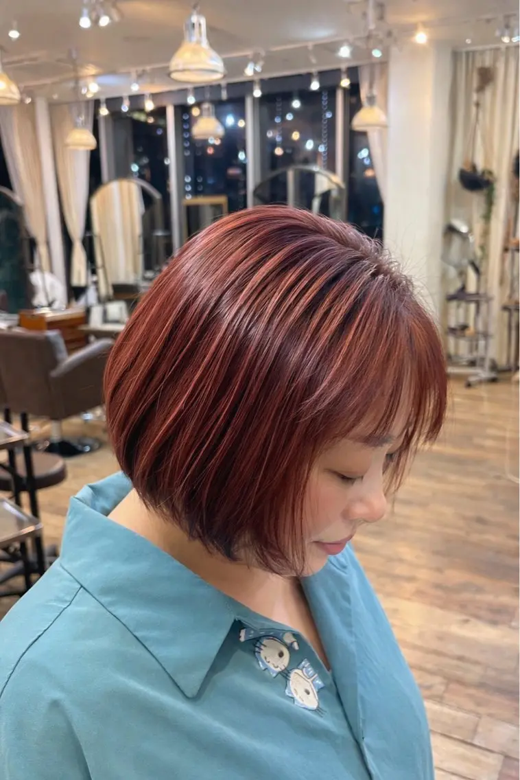 ショート カラー ブラウンカラー ハイライトカラー ピンクカラー ピンクブラウン ハイライト ヘアカラー kahona/カラー /パーマ/銀座のヘアスタイル