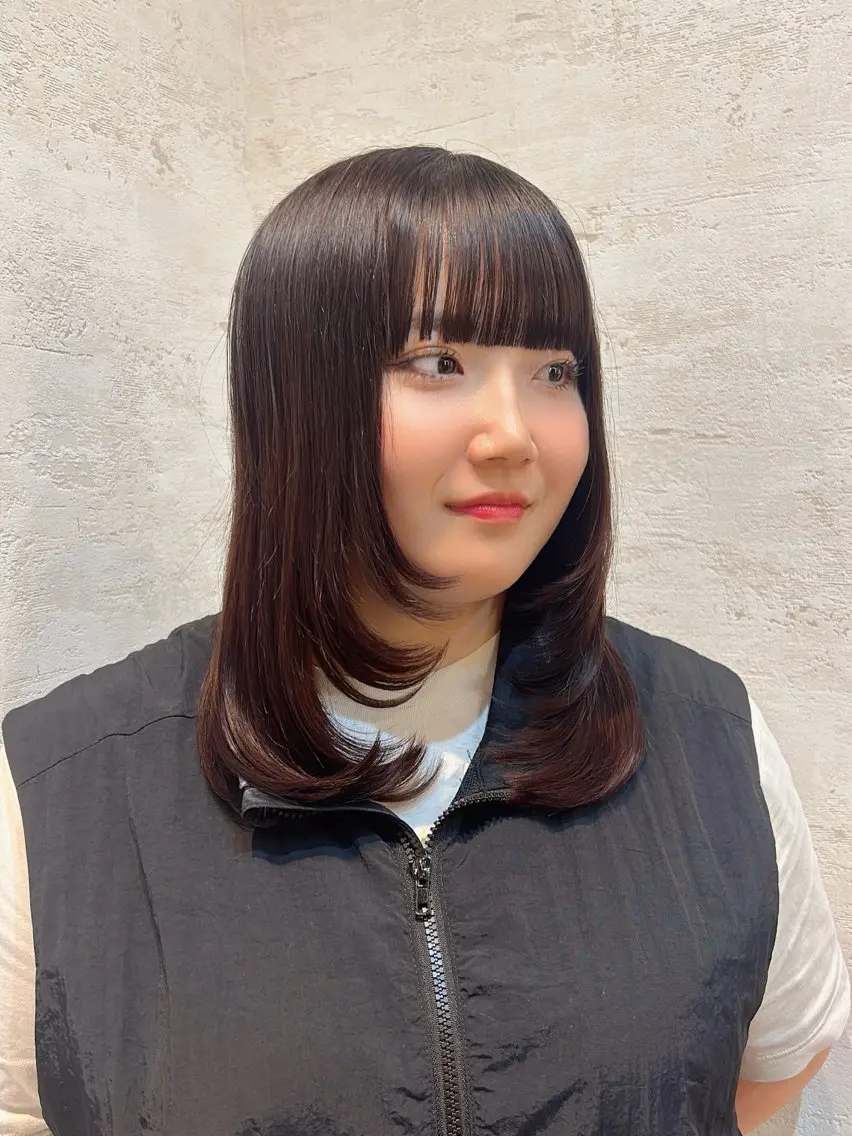 セミロング カラー 松本 沙良のヘアスタイル
