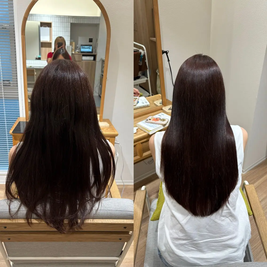 ロング 縮毛矯正 カット 縮毛矯正 トリートメント RINNO🌷透明感 カラー/髪質改善のヘアスタイル