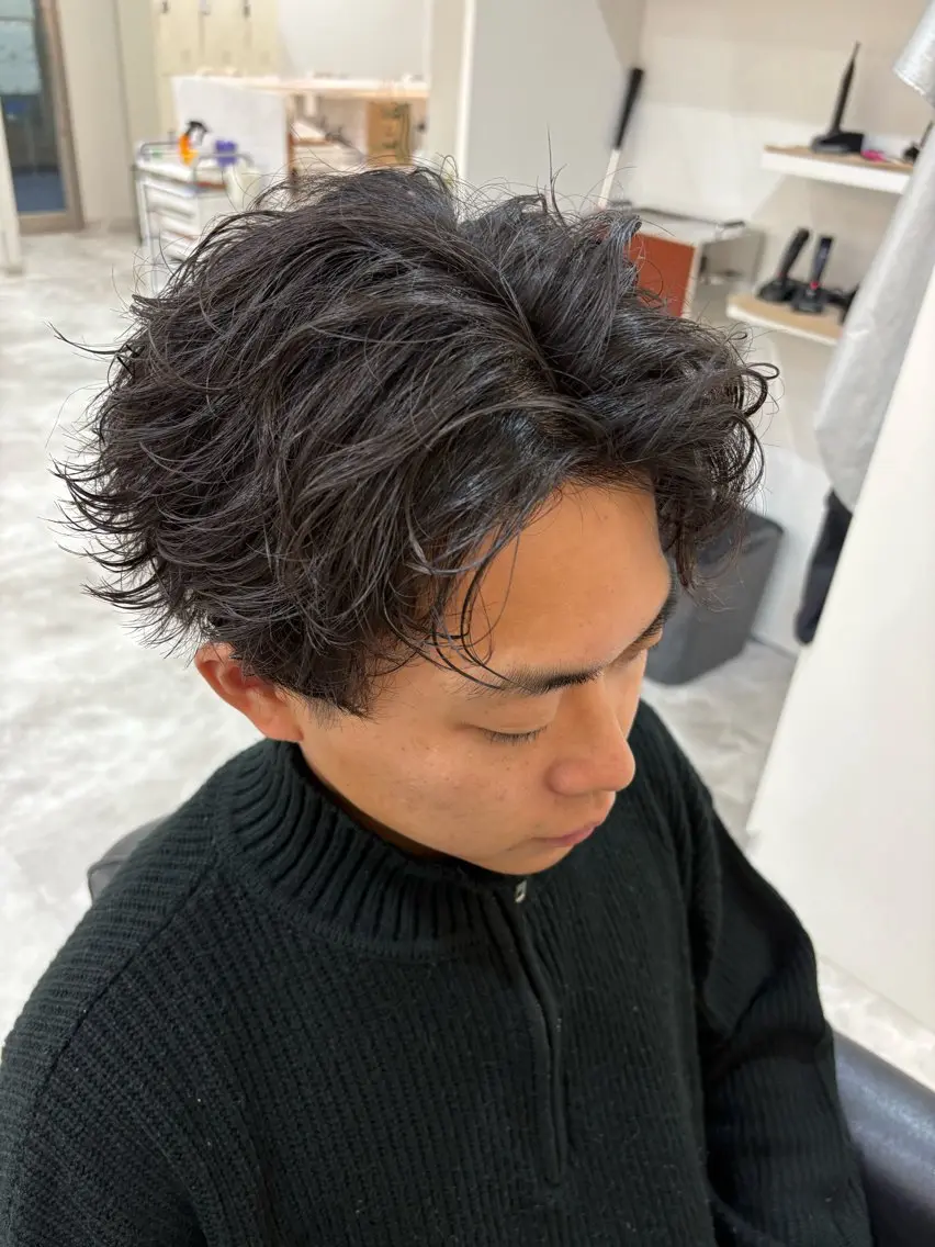 ショート パーマ メンズ メンズパーマ メンズ美容師/ フェザー/池戸晴也のヘアスタイル
