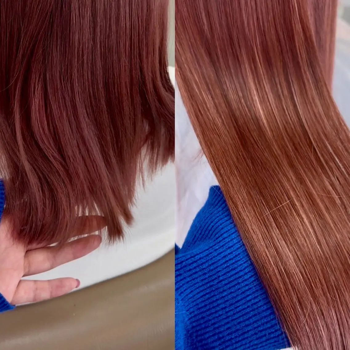 ミディアム ヘアカラー エクステ 暖色カラー❤️横浜 エクステらん🦖のヘアスタイル