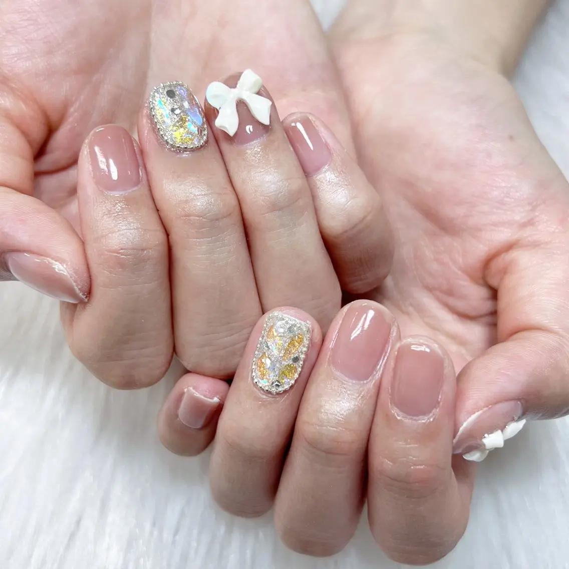 メンズ ネイル メンズ韓国風 アートネイル オーロラネイル ガーリー キラキラネイル ハンドネイル Nail salon 木にいるのネイルデザイン