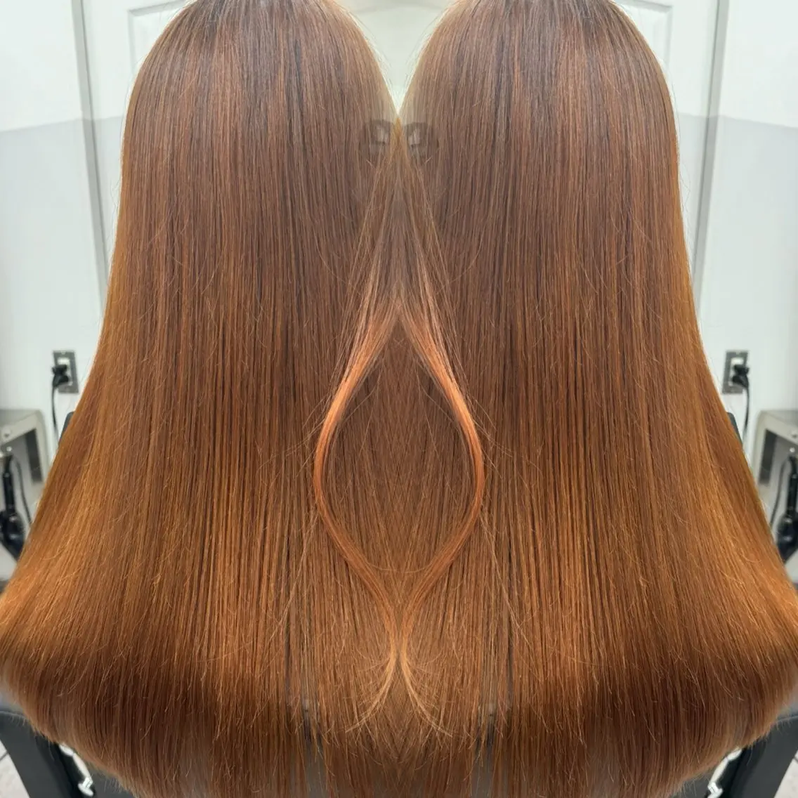 ロング オレンジブラウン カット ヘアカラー トリートメント 髪質改善×ヘッドスパ 伊東　龍汰のヘアスタイル