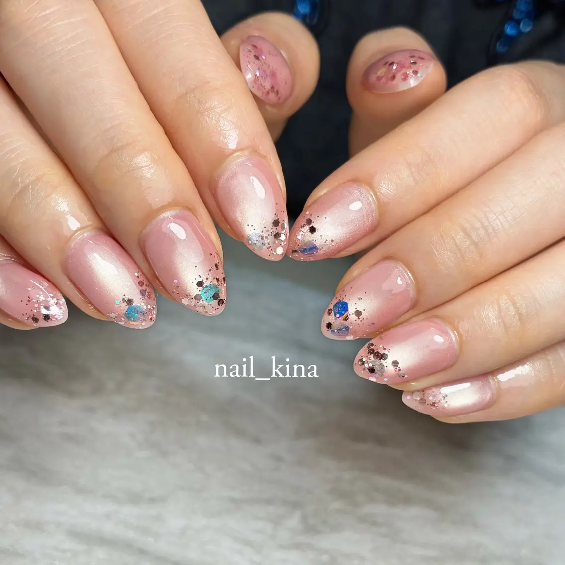 ネイル ジェルネイル マグネットネイル パラジェル 夏ネイル nail_ kinaのネイルデザイン