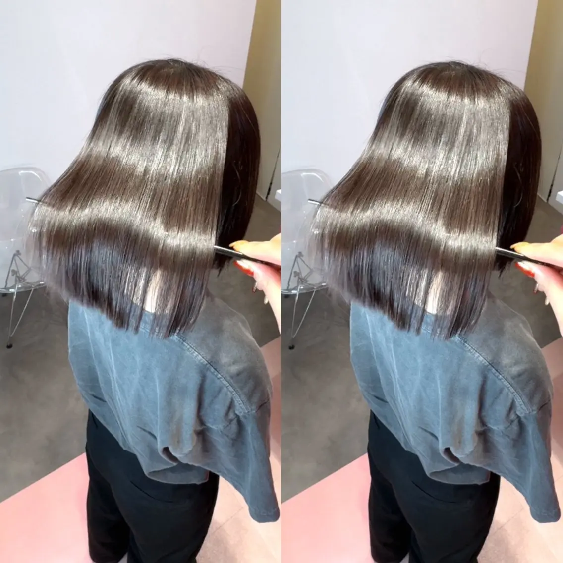 ショート カット 縮毛矯正 トリートメント 莉乃/縮毛矯正/髪質 改善/艶カラーのヘアスタイル