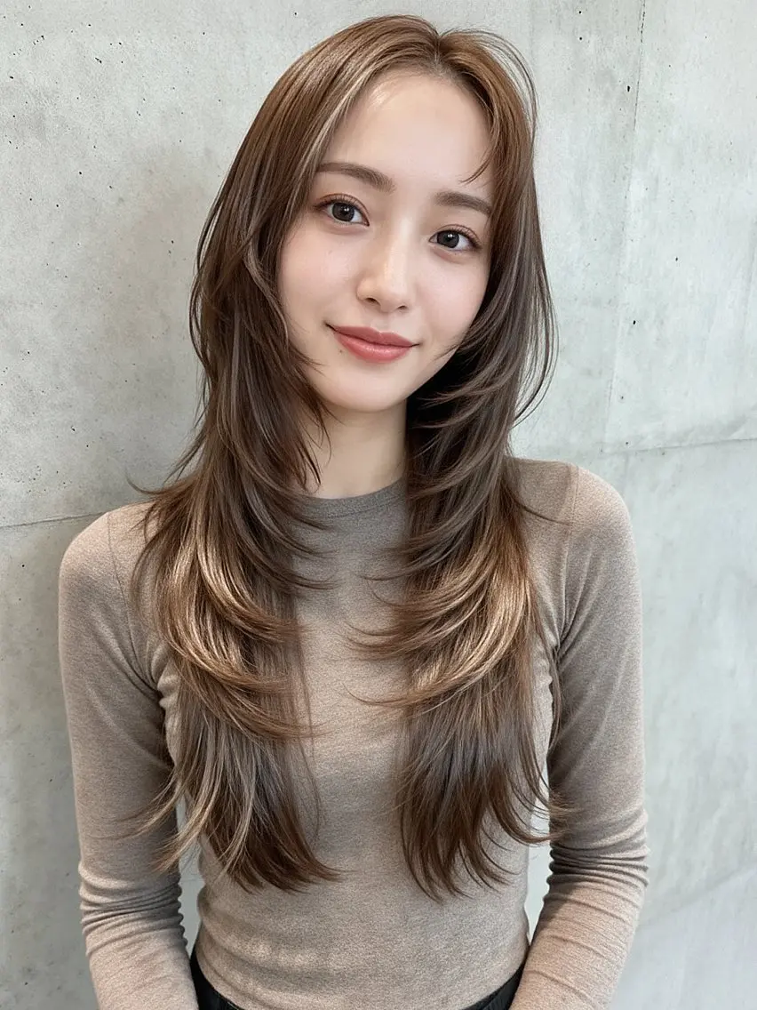 セミロング カラー カット トリートメント SALOWIN栄 高須大貴のヘアスタイル