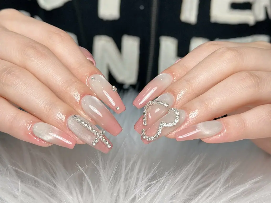 ネイル アートネイル オーロラネイル フラッシュネイル フレンチネイル ジェルネイル ハンドネイル Luci Nail Shinokuboのネイルデザイン