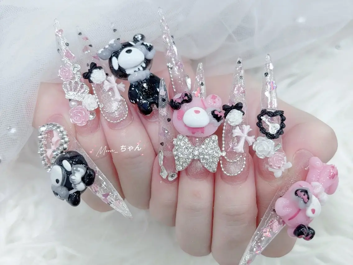 ネイル 成人式 マグネットネイル 大理石ネイル(マーブル) リボン 夏ネイル ハンドネイル MoMoA Nail ネイル長さ出し専門店のネイルデザイン