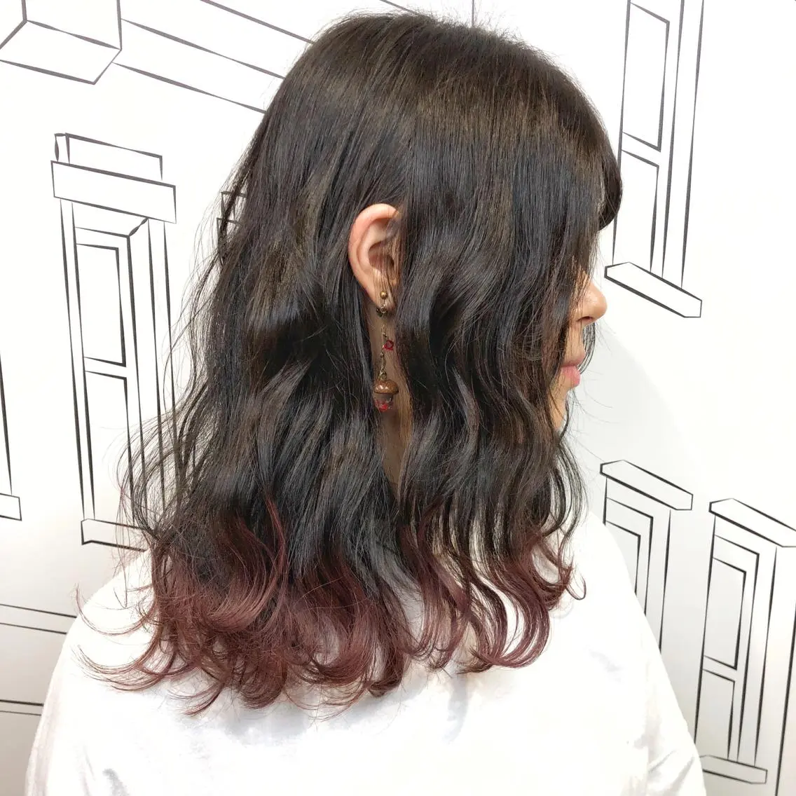 セミロング カラー ピンクカラー レイヤー⭐️カラー ⭐️平川雅史のヘアスタイル