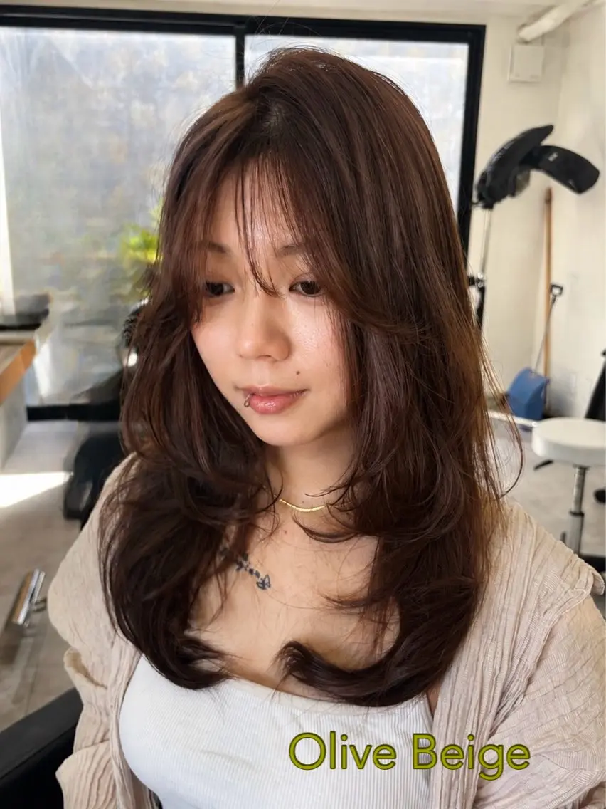 セミロング ヘアカラー トリートメント yuzuki 【北谷】のヘアスタイル