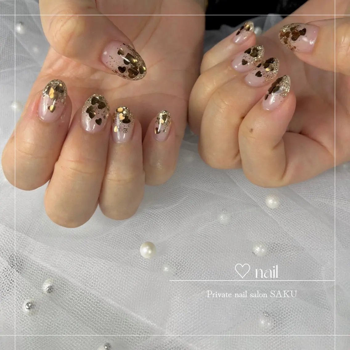 ネイル バレンタイン ハンドネイル SAKU nail 作島茜のネイルデザイン
