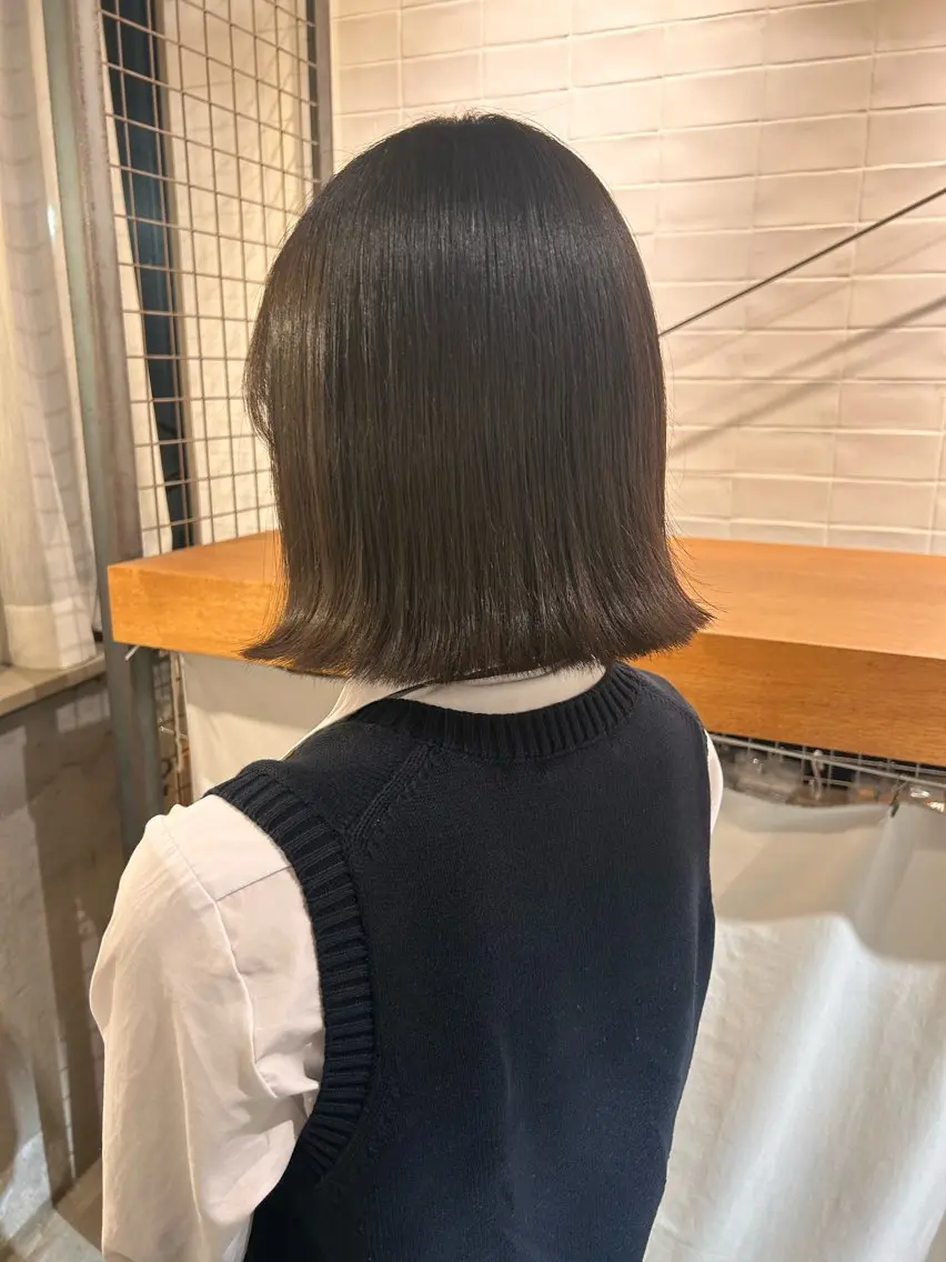 ミディアム パーマ ボブ ストレートパーマ keen 立川のヘアスタイル