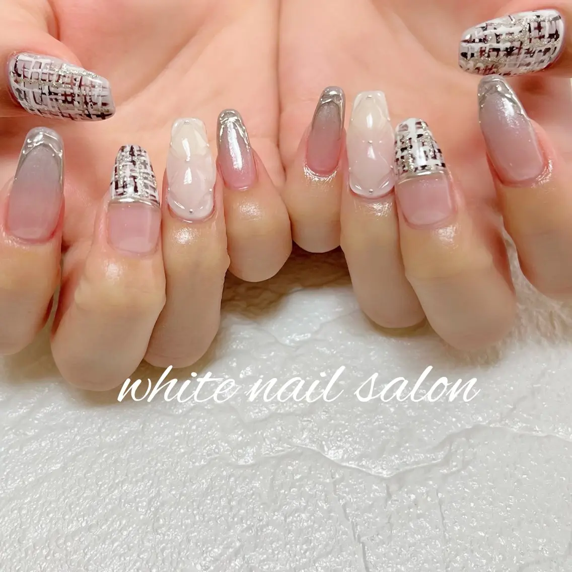 ネイル ラメ(グリッター) 持ち込み ハンドネイル white nail salonのネイルデザイン