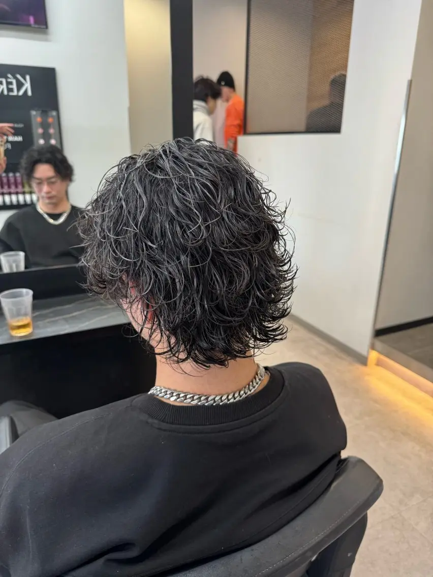 ミディアム パーマ メンズ カット パーマ 【men's Lapis横浜】海人のヘアスタイル