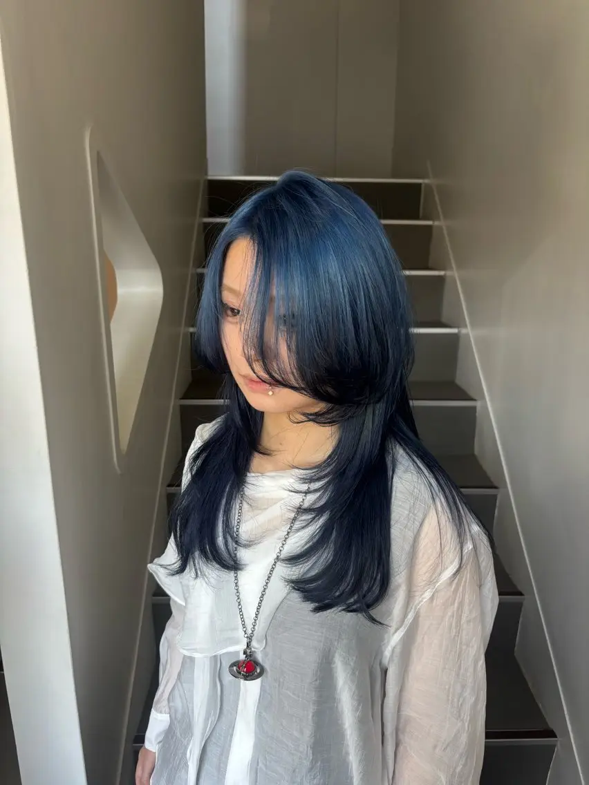 ロング カラー グラデーションカラー レイヤーカット ヘアカラー iZa/心斎橋 TETE/カラーのヘアスタイル