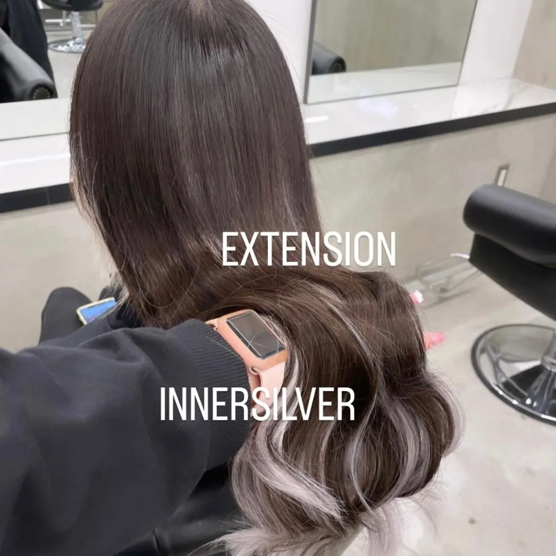ロング カラー エクステ エクステ🩵ブリーチ 韓国ヘア🩵KAEのヘアスタイル