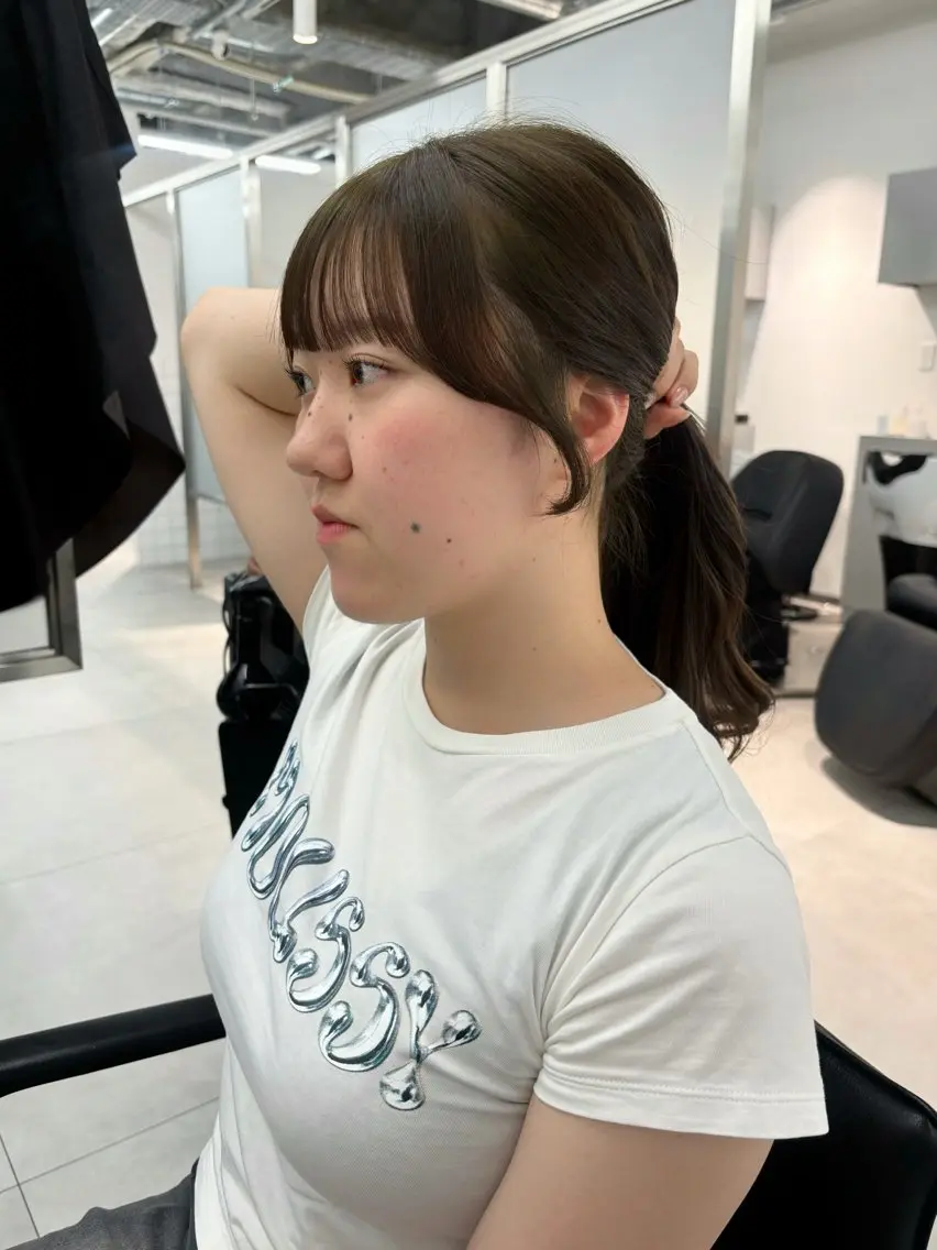 ロング カラー ベージュカラー ミント ミントベージュ 顔周りカット カット ヘアカラー トリートメント 𝗺𝗶𝗸𝘂♡ 似合わせ🎀のヘアスタイル