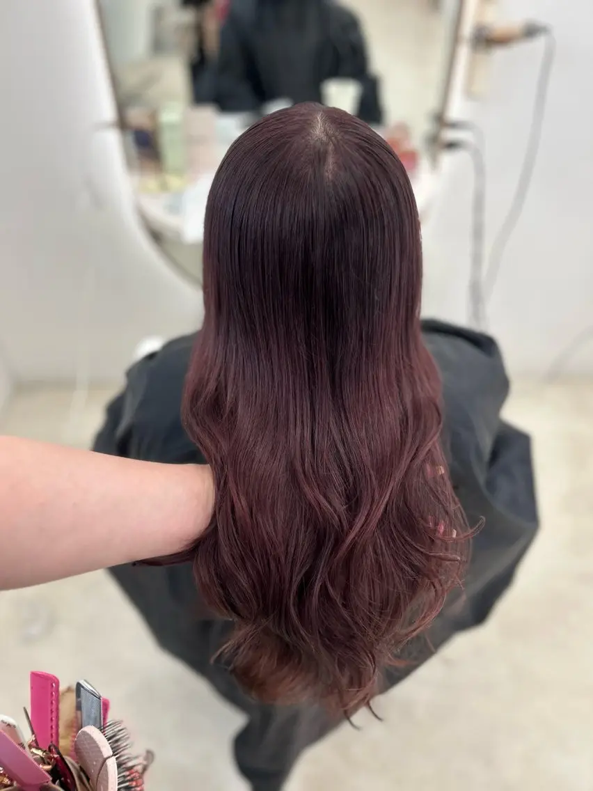 ロング カラー ヘアカラー shu ラベンダー/ピンクのヘアスタイル