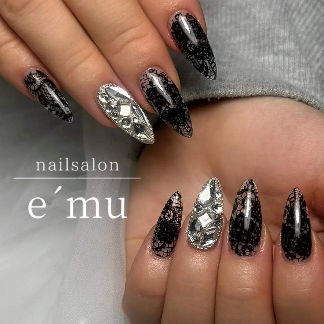 ネイル レース ハンドネイル nailsalon e´muのネイルデザイン