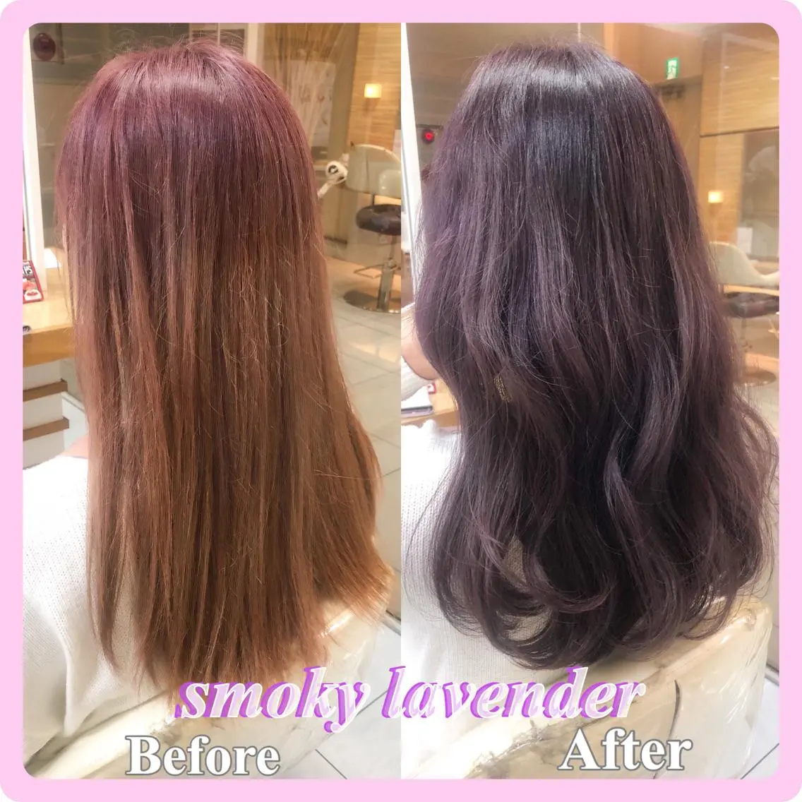 セミロング カラー ブリーチ 透明感カラー ラベンダーカラー ブリーチなしカラー 推しヘア🎀 NATSUNEのヘアスタイル