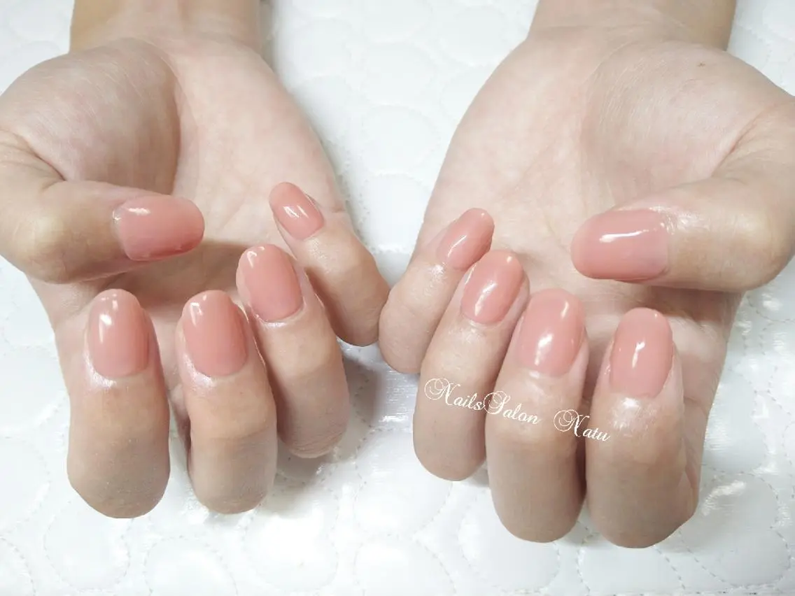ネイル 長さ出し ワンカラーネイル nailsalon Natuのネイルデザイン