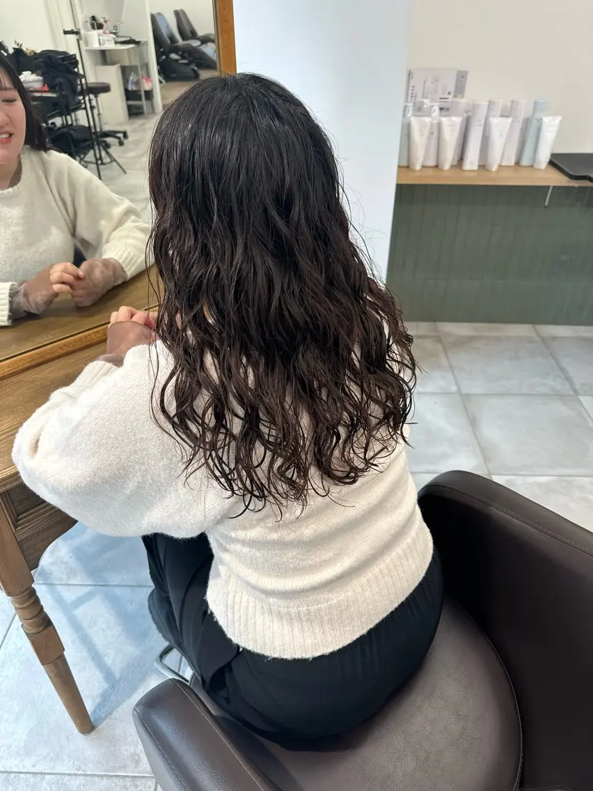 セミロング カラー パーマ キッズ カット パーマ トリートメント オトナヘア🌸 harukaのヘアスタイル