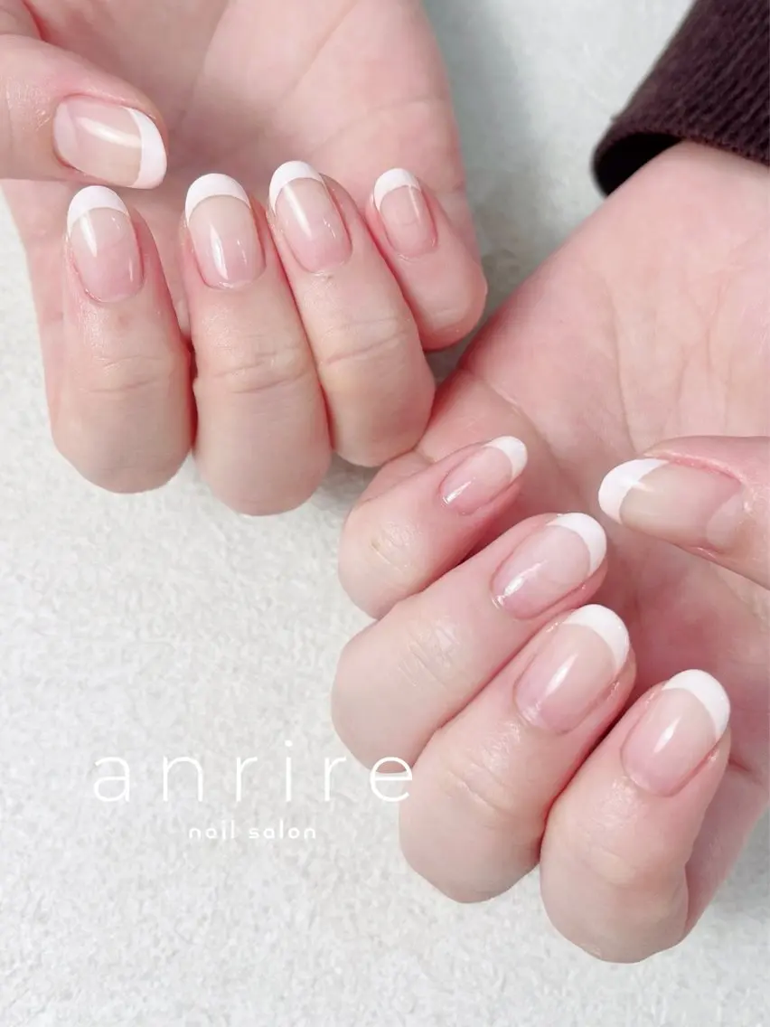 ネイル フレンチネイル ジェルネイル オフィスネイル パラジェル ピンク nailsalon anrireのネイルデザイン