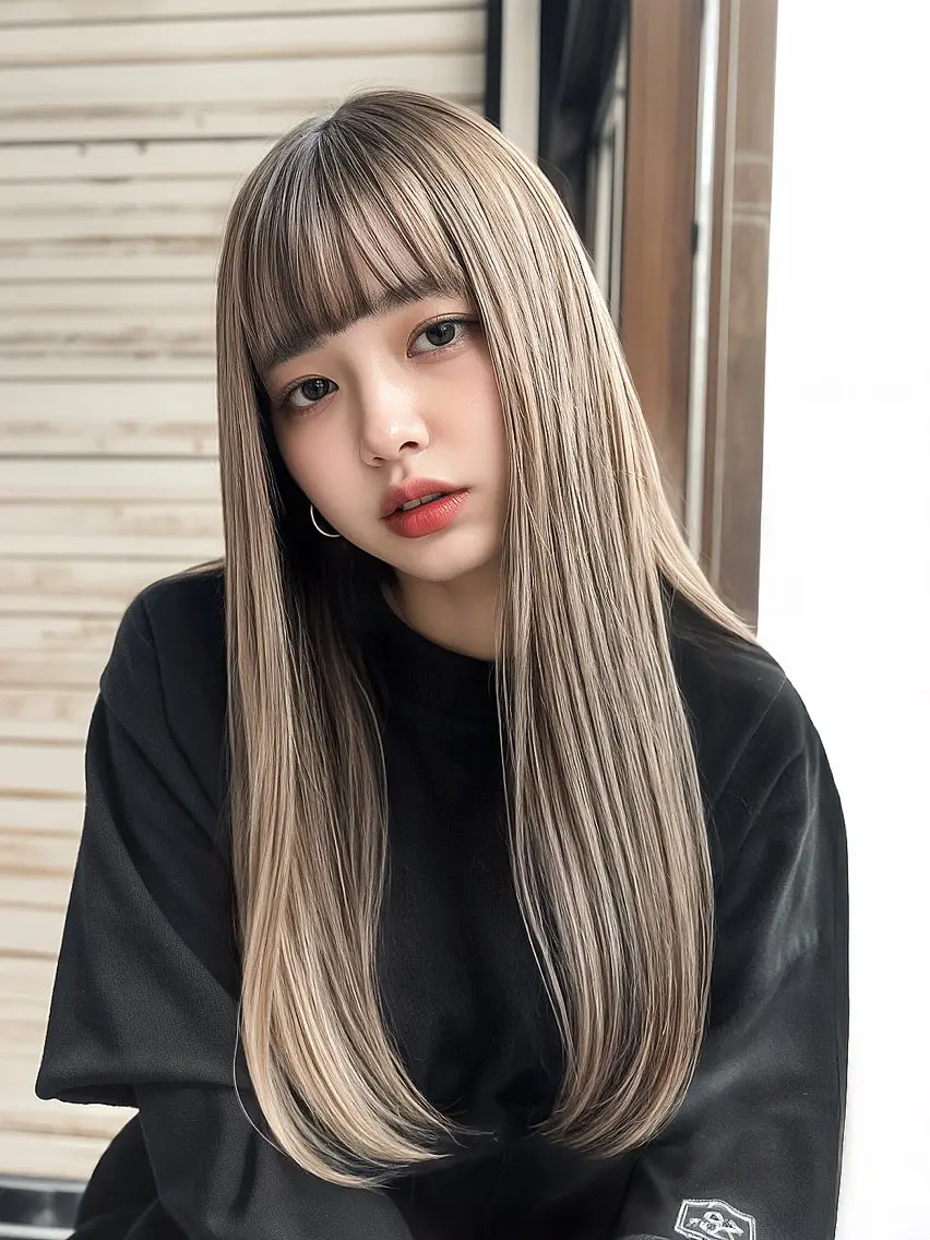 ロング カット ヘアカラー トリートメント ココ ルアナのヘアスタイル