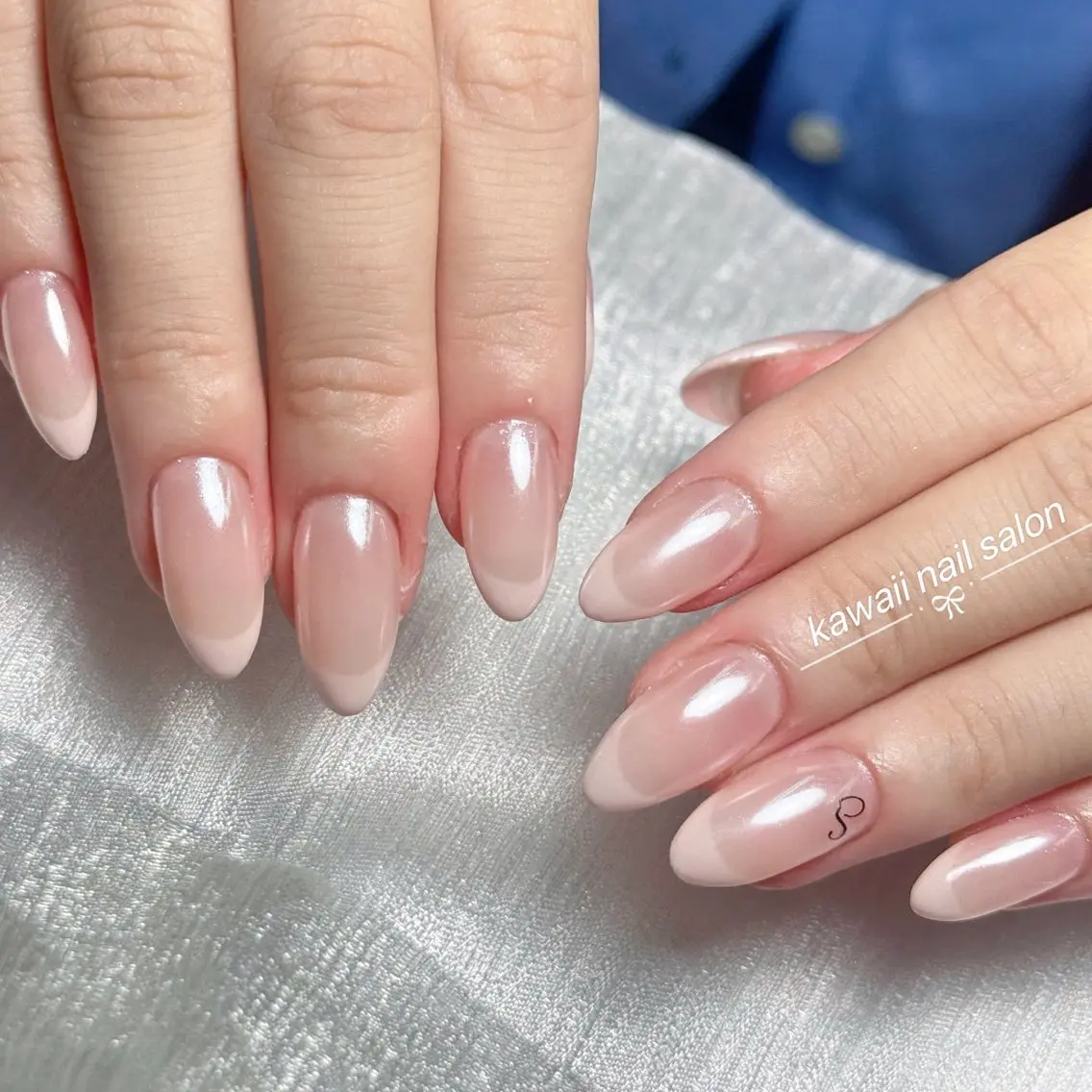 ネイル チークネイル 長さ出し フレンチネイル グラデーション 韓国ネイル Kawaii Nail Salonのネイルデザイン